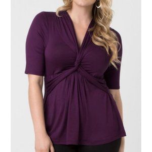 Kiyonna Kaycee Twist Top Purple 2x